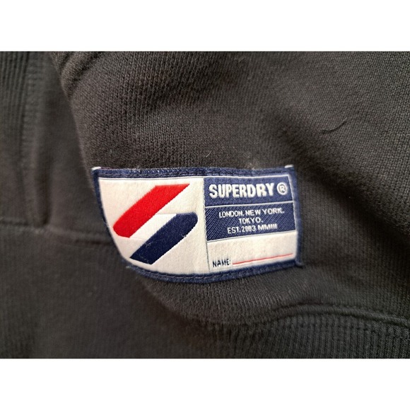 Superdry Mens Large Black Long Sleeve Pullover Hoodie Sweatshirt - Picture 10 of 12